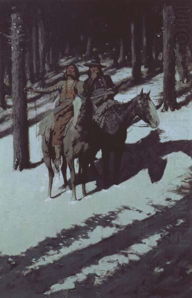 Frederic Remington Indian Scouts in the Moonlight (mk43) china oil painting image